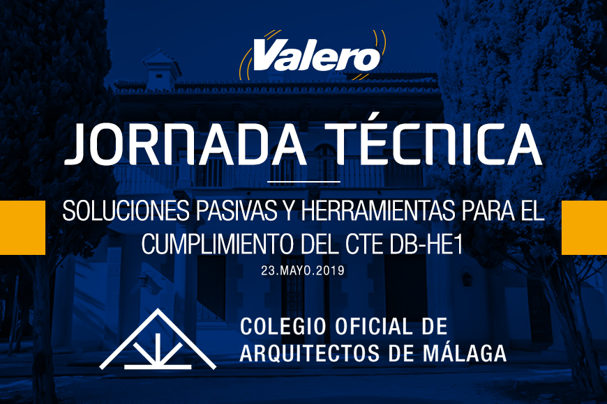 Próxima Jornada Técnica impartida por Valero en el Colegio Oficial de Arquitectos de Málaga